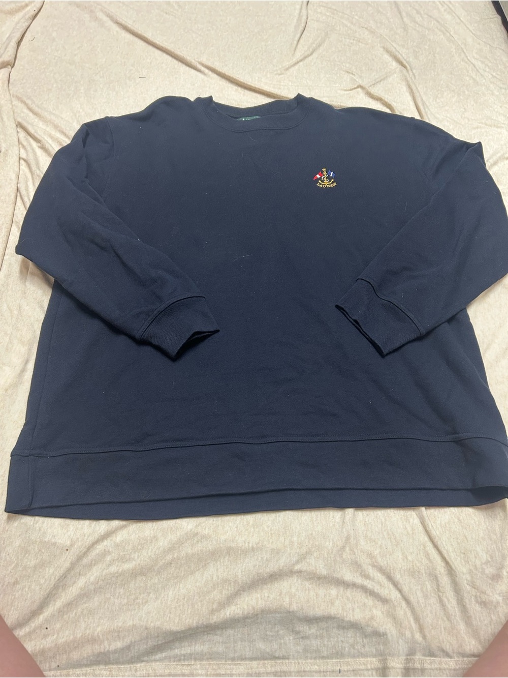 Vintage Lauren Ralph Lauren Nautical Emblem Sweatshirt Embroidered Navy Cotton